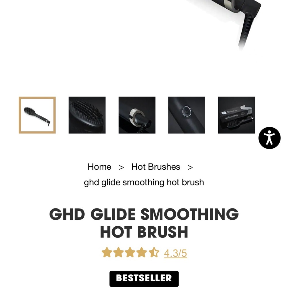 Ghd GLIDE SMOOTHING HOT BRUSH with Ceramic Heaters Blow Dryer Straightener NEW - Picture 4 of 4